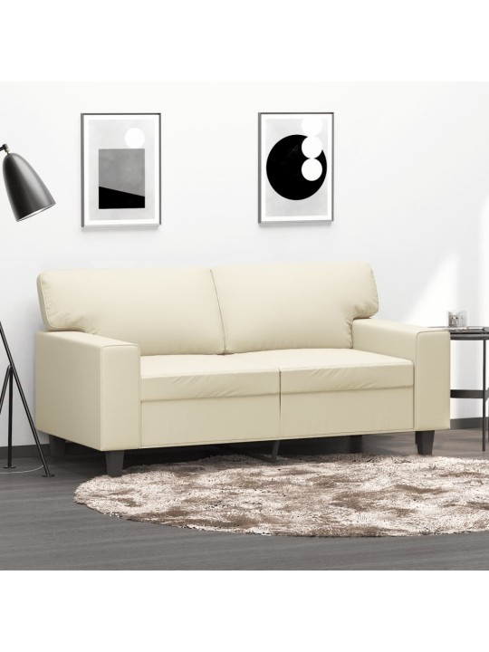 Divvietīgs dīvāns, krēmkrāsas, 120 cm, mākslīgā āda
