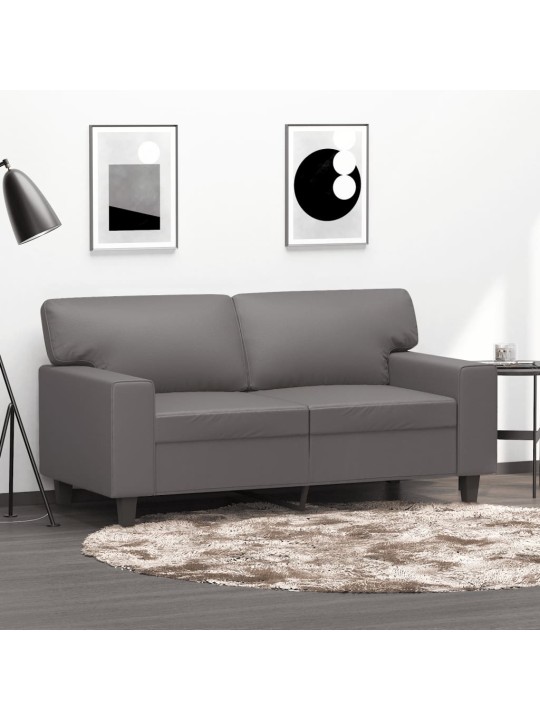 Divvietīgs dīvāns, pelēks, 120 cm, mākslīgā āda