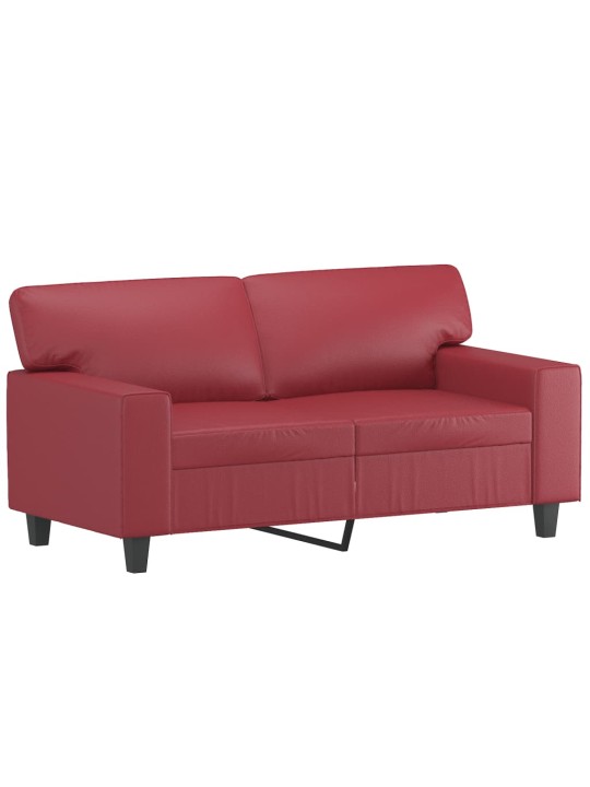 Divvietīgs dīvāns, vīnsarkans, 120 cm, mākslīgā āda