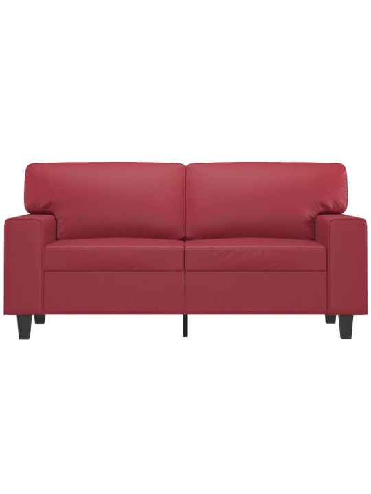 Divvietīgs dīvāns, vīnsarkans, 120 cm, mākslīgā āda