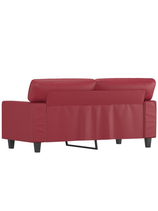 Divvietīgs dīvāns, vīnsarkans, 120 cm, mākslīgā āda