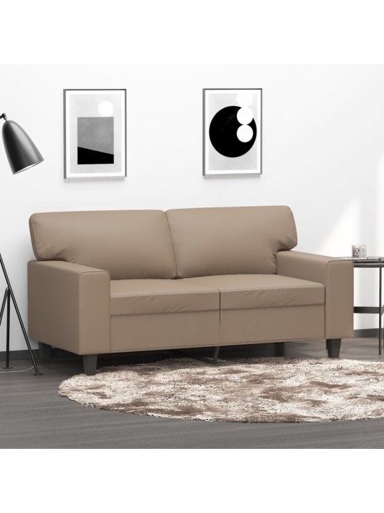 Divvietīgs dīvāns, kapučīno krāsa, 120 cm, mākslīgā āda