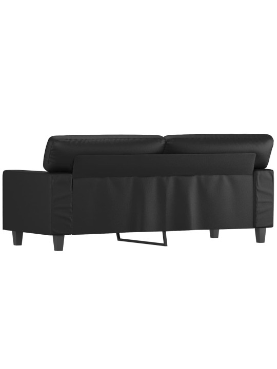 Divvietīgs dīvāns, melns, 140 cm, mākslīgā āda