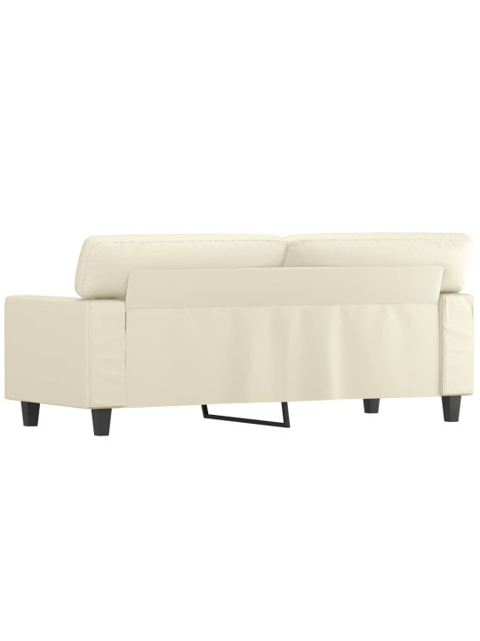 Divvietīgs dīvāns, krēmkrāsas, 140 cm, mākslīgā āda