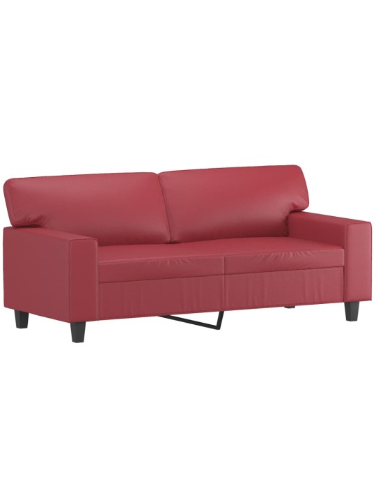 Divvietīgs dīvāns, vīnsarkans, 140 cm, mākslīgā āda
