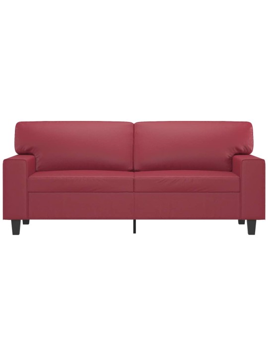 Divvietīgs dīvāns, vīnsarkans, 140 cm, mākslīgā āda