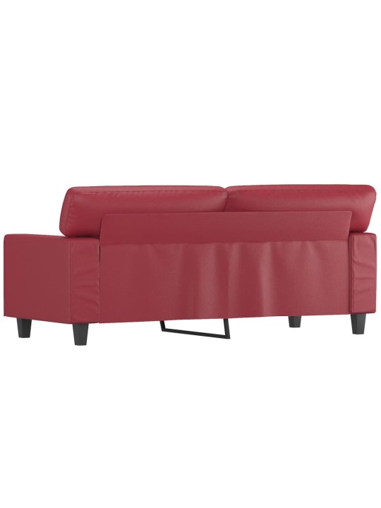 Divvietīgs dīvāns, vīnsarkans, 140 cm, mākslīgā āda