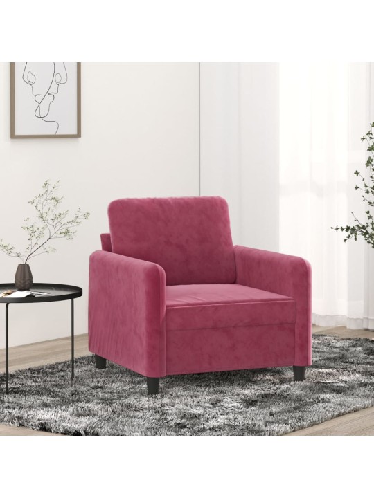 Atpūtas krēsls, vīnsarkans, 60 cm, samts