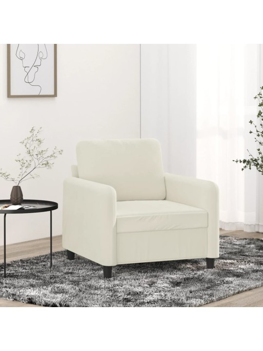 Atpūtas krēsls, krēmkrāsas, 60 cm, samts