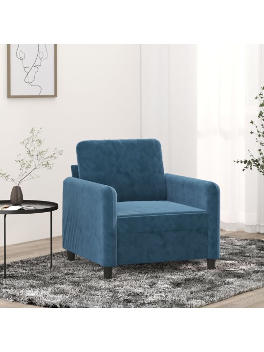 Atpūtas krēsls, zils, 60 cm, samts