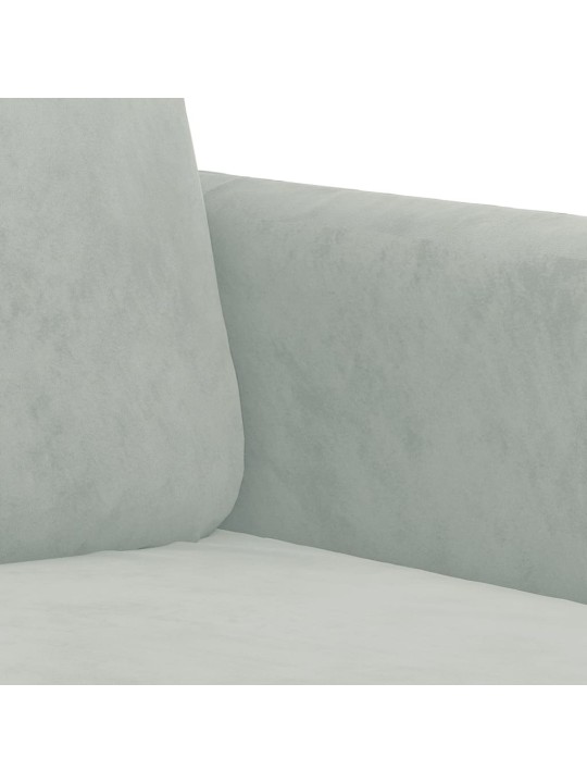 Divvietīgs dīvāns, gaiši pelēks, 120 cm, samts
