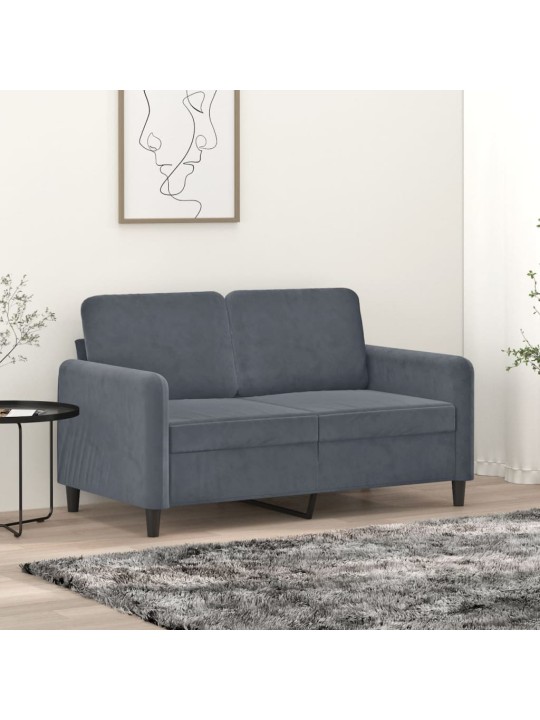 Divvietīgs dīvāns, tumši pelēks, 120 cm, samts
