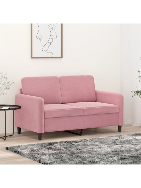 Divvietīgs dīvāns, rozā, 120 cm, samts