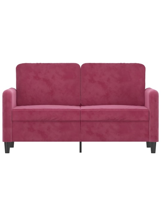 Divvietīgs dīvāns, vīnsarkans, 120 cm, samts