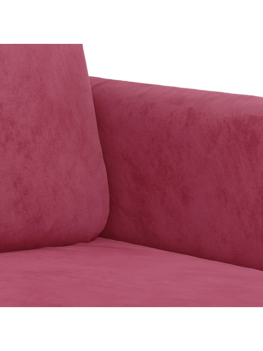 Divvietīgs dīvāns, vīnsarkans, 120 cm, samts
