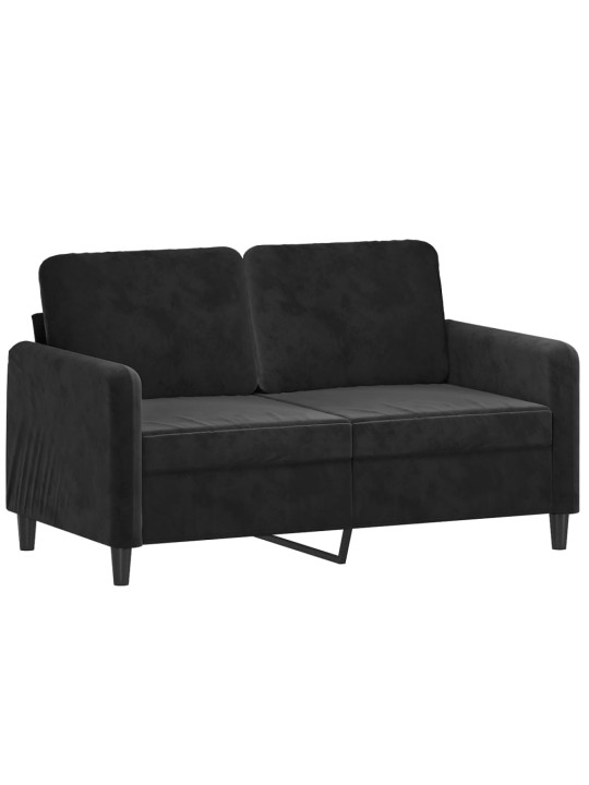 Divvietīgs dīvāns, melns, 120 cm, samts