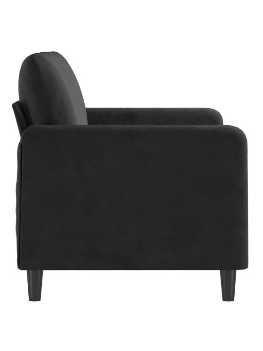 Divvietīgs dīvāns, melns, 120 cm, samts