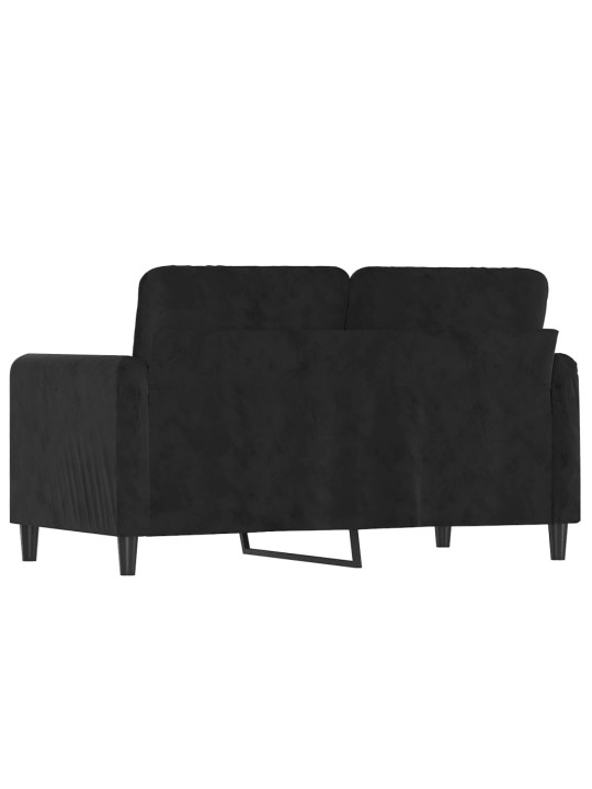 Divvietīgs dīvāns, melns, 120 cm, samts