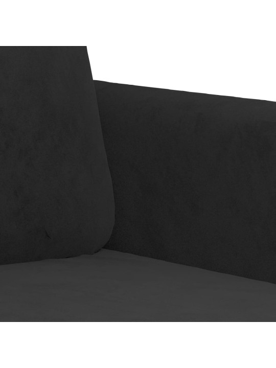 Divvietīgs dīvāns, melns, 120 cm, samts