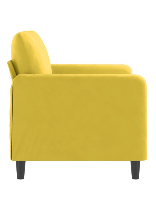 Divvietīgs dīvāns, dzeltens, 120 cm, samts