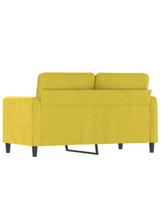 Divvietīgs dīvāns, dzeltens, 120 cm, samts