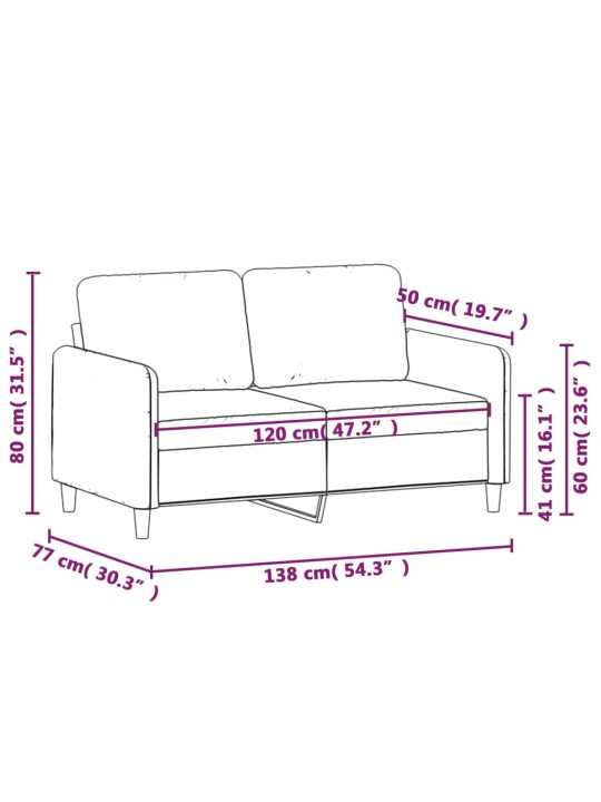 Divvietīgs dīvāns, dzeltens, 120 cm, samts