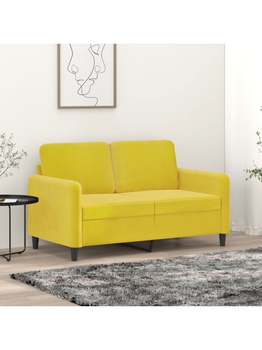 Divvietīgs dīvāns, dzeltens, 120 cm, samts