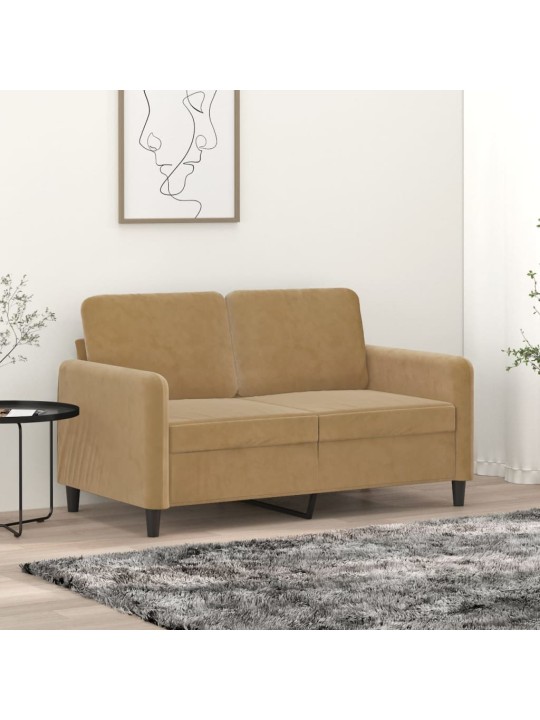 Divvietīgs dīvāns, brūns, 120 cm, samts