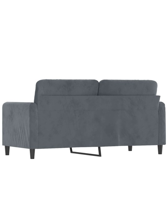 Divvietīgs dīvāns, tumši pelēks, 140 cm, samts