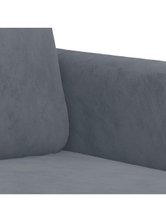 Divvietīgs dīvāns, tumši pelēks, 140 cm, samts