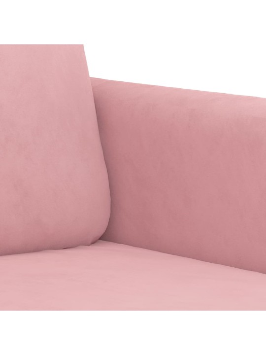 Divvietīgs dīvāns, rozā, 140 cm, samts