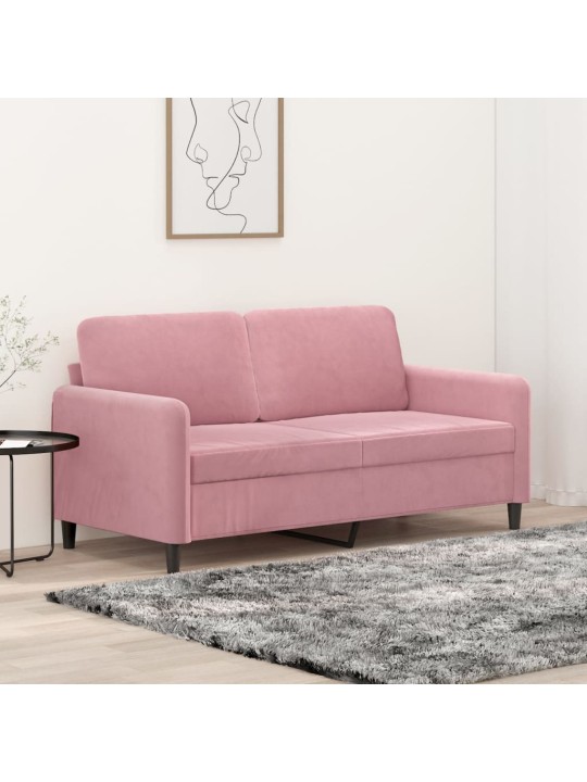 Divvietīgs dīvāns, rozā, 140 cm, samts