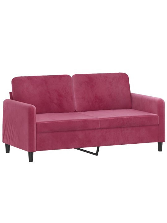 Divvietīgs dīvāns, vīnsarkans samts, 140 cm