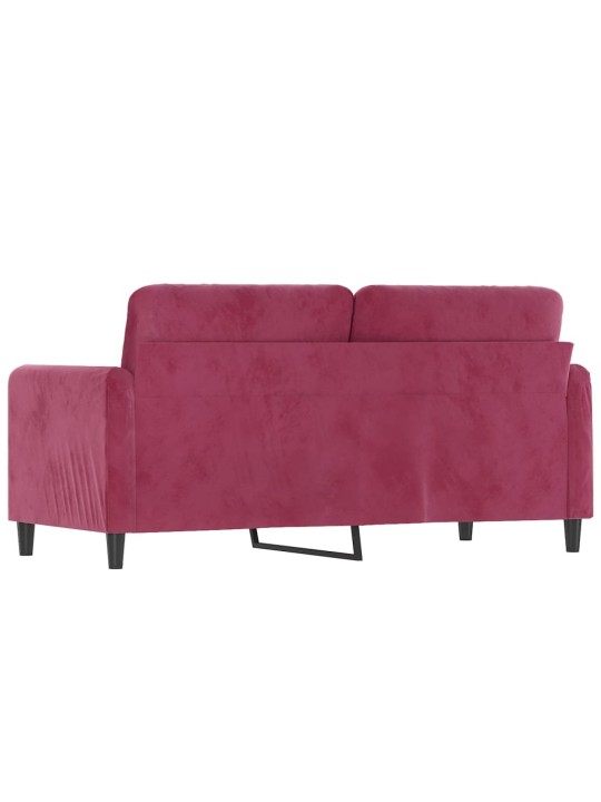 Divvietīgs dīvāns, vīnsarkans samts, 140 cm