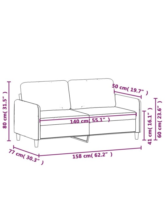 Divvietīgs dīvāns, vīnsarkans samts, 140 cm