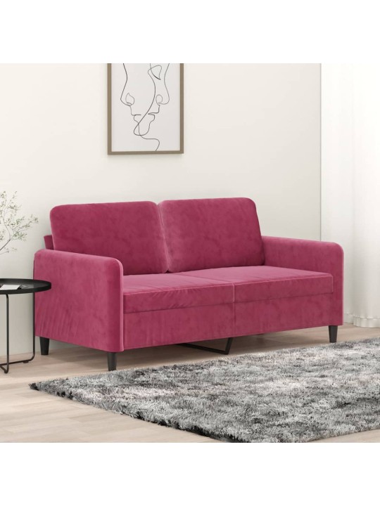 Divvietīgs dīvāns, vīnsarkans samts, 140 cm