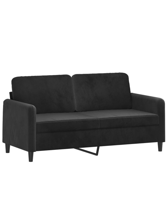 Divvietīgs dīvāns, melns, 140 cm, samts