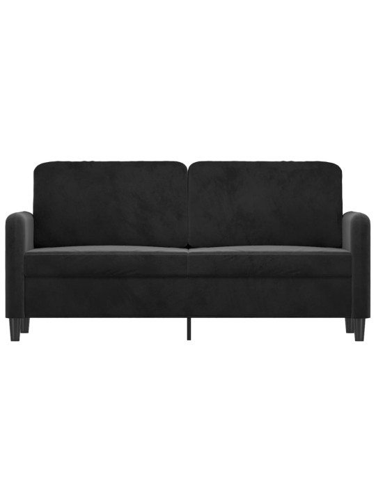 Divvietīgs dīvāns, melns, 140 cm, samts