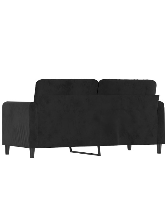 Divvietīgs dīvāns, melns, 140 cm, samts