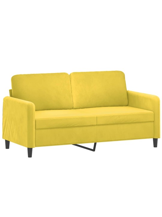 Divvietīgs dīvāns, dzeltens, 140 cm, samts