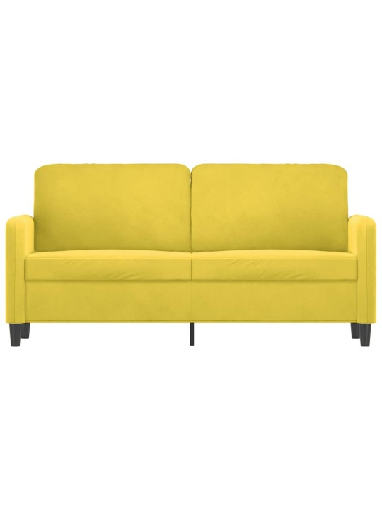 Divvietīgs dīvāns, dzeltens, 140 cm, samts