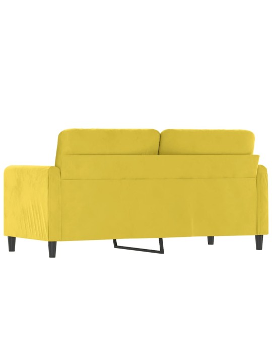 Divvietīgs dīvāns, dzeltens, 140 cm, samts