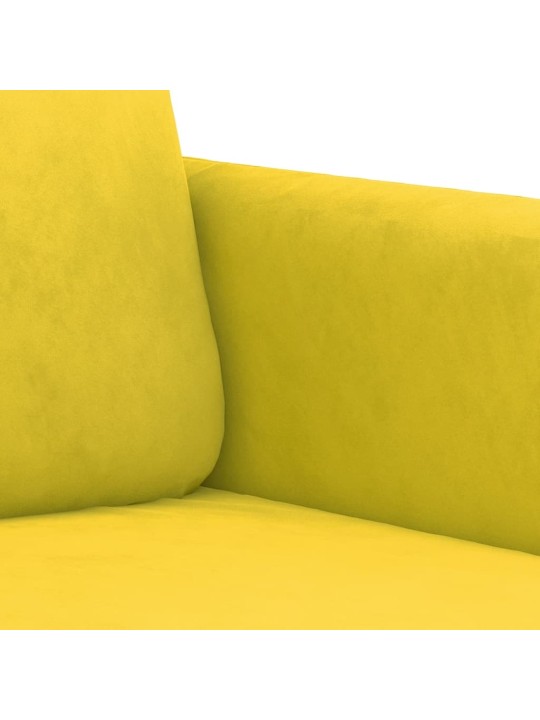 Divvietīgs dīvāns, dzeltens, 140 cm, samts