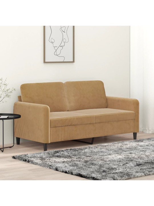 Divvietīgs dīvāns, brūns, 140 cm, samts