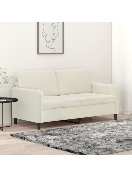 Divvietīgs dīvāns, krēmkrāsas, 140 cm, samts