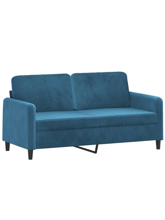 Divvietīgs dīvāns, zils, 140 cm, samts