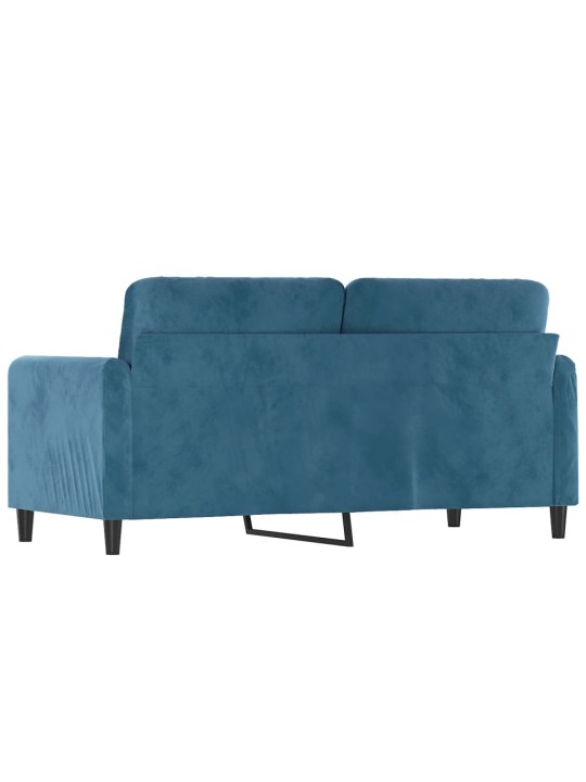 Divvietīgs dīvāns, zils, 140 cm, samts