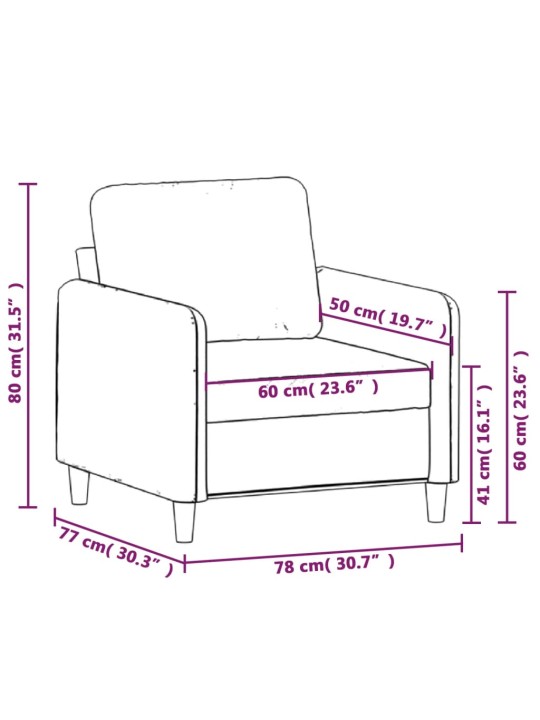 Atpūtas krēsls, 60 cm, brūns audums