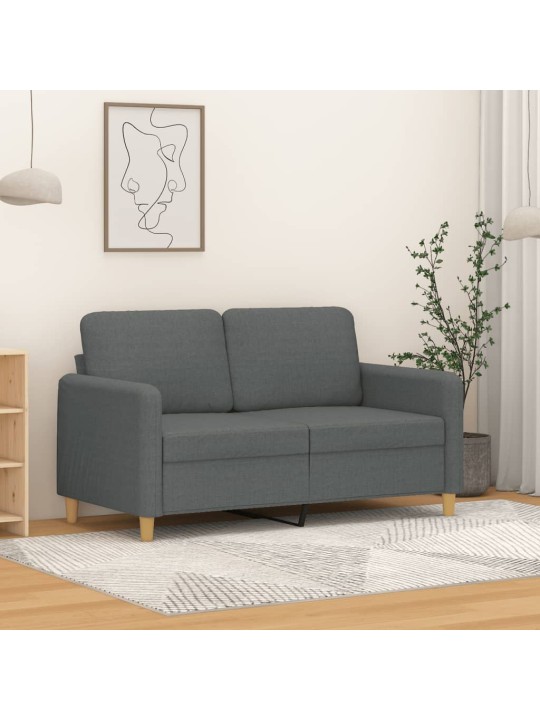Divvietīgs dīvāns, tumši pelēks audums, 120 cm