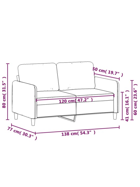 Divvietīgs dīvāns, vīnsarkans audums, 120 cm